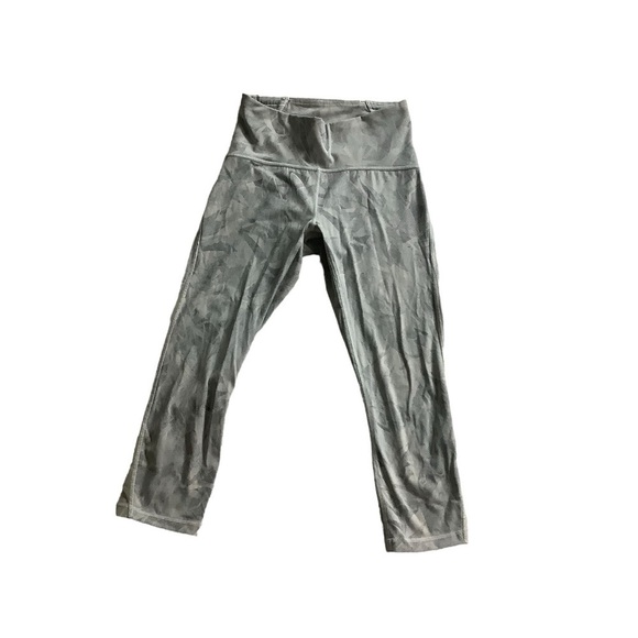 Lululemon Athletica Train Times Crop 21” Jasmine White Multi Leggings Tights 8 - Picture 5 of 12